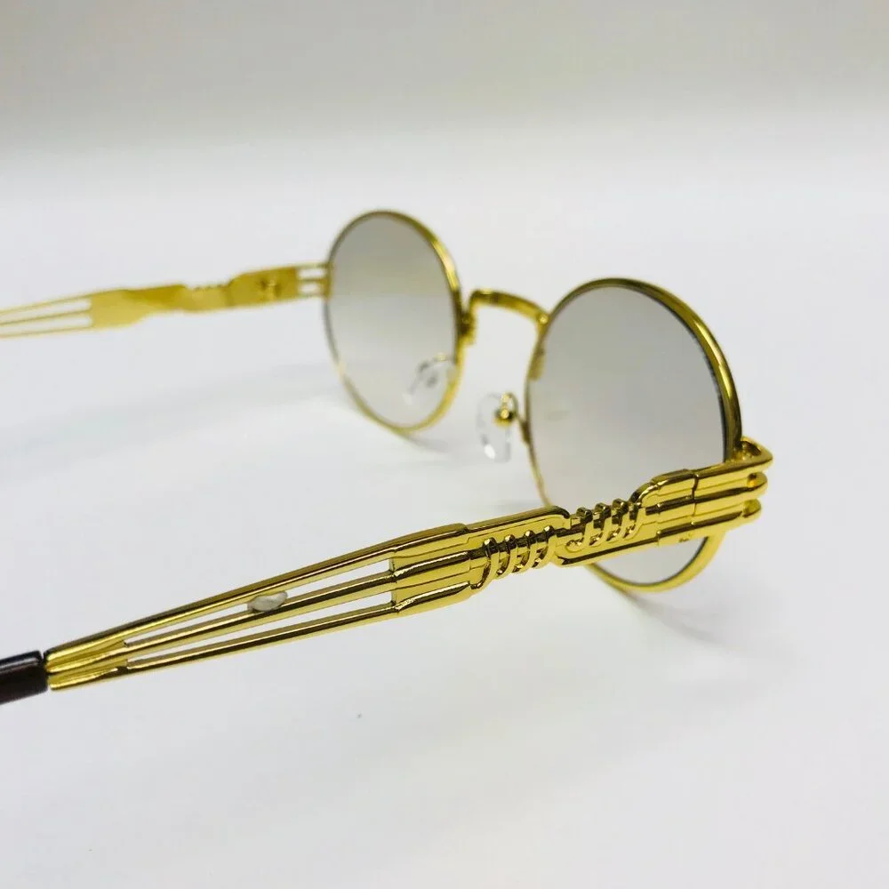 Oval Clear Lens Men Sunglasses Gold Frame Hip Hop Style Street Wear Retro Lentes